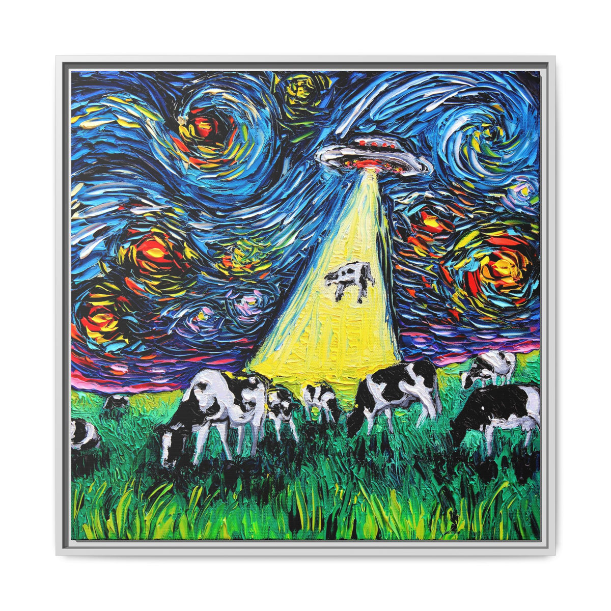 "van Gogh Was Never Abducted" Framed Canvas Wall Art