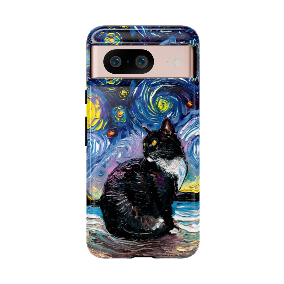 Tuxedo Cat Starry Night Art Phone Case