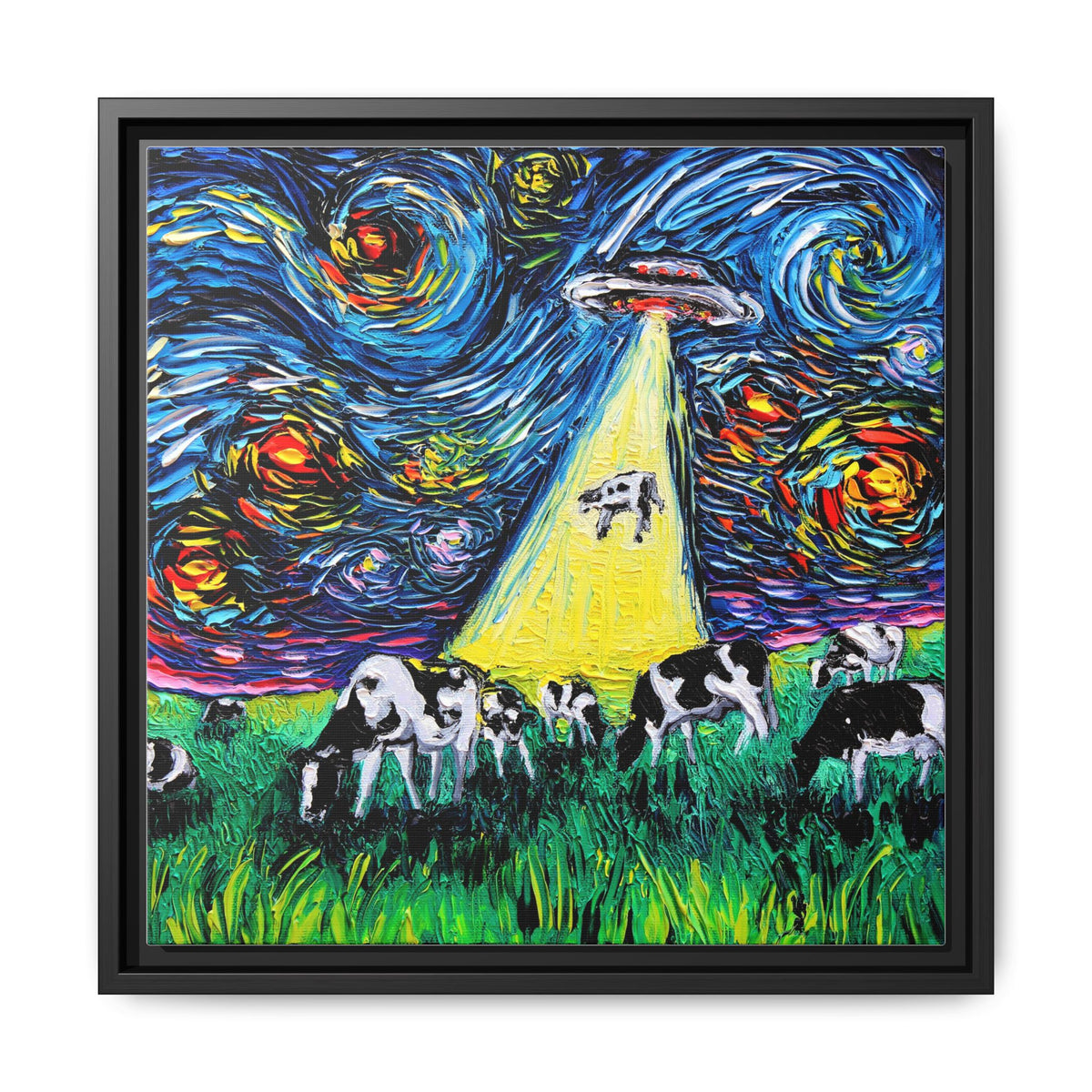 "van Gogh Was Never Abducted" Framed Canvas Wall Art