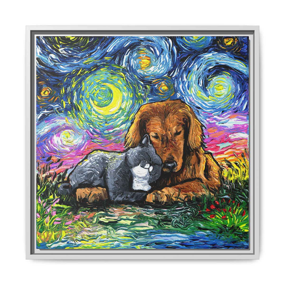 "Best Friends" Framed Canvas Wall Art