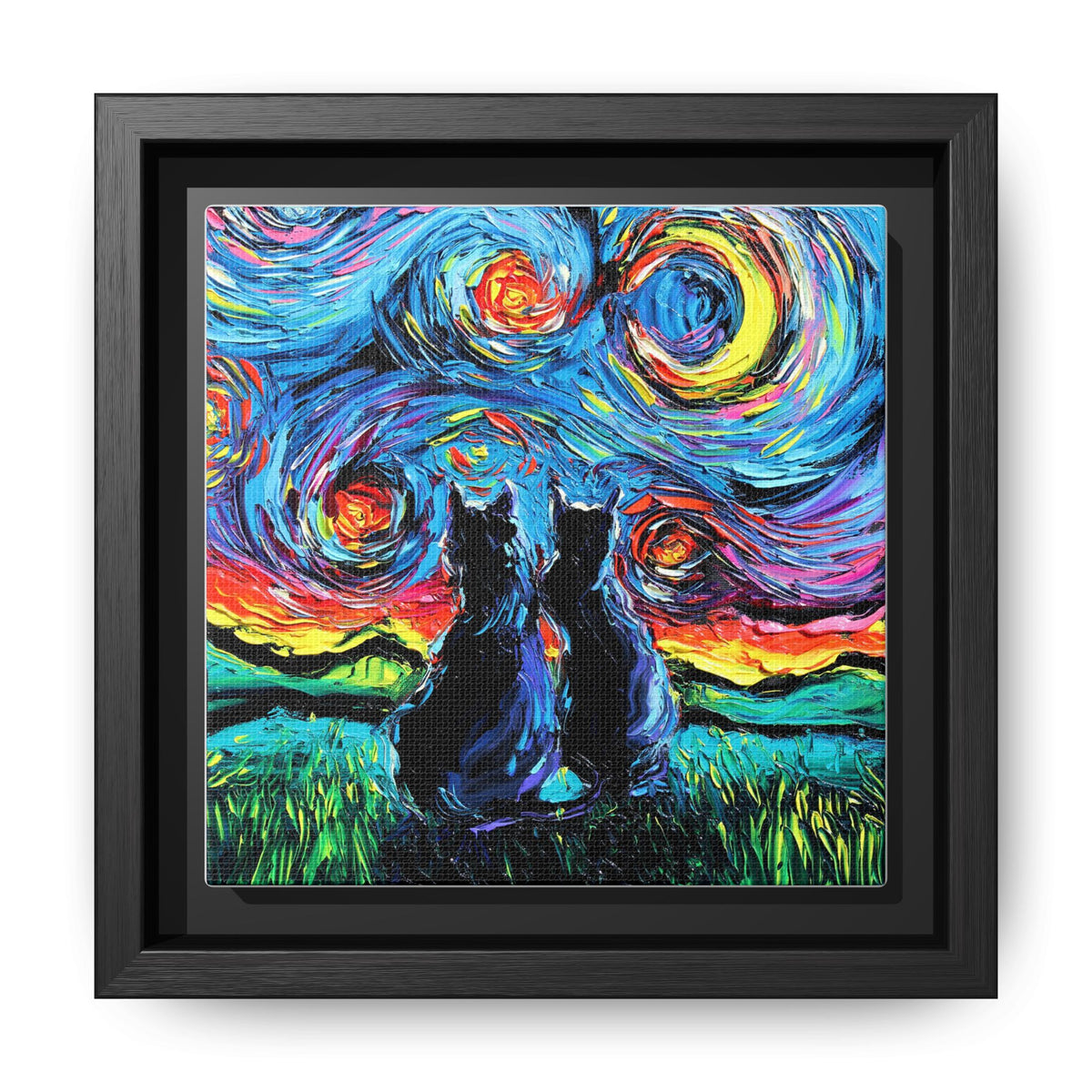 "van Gogh's Cats" Framed Canvas Wall Art