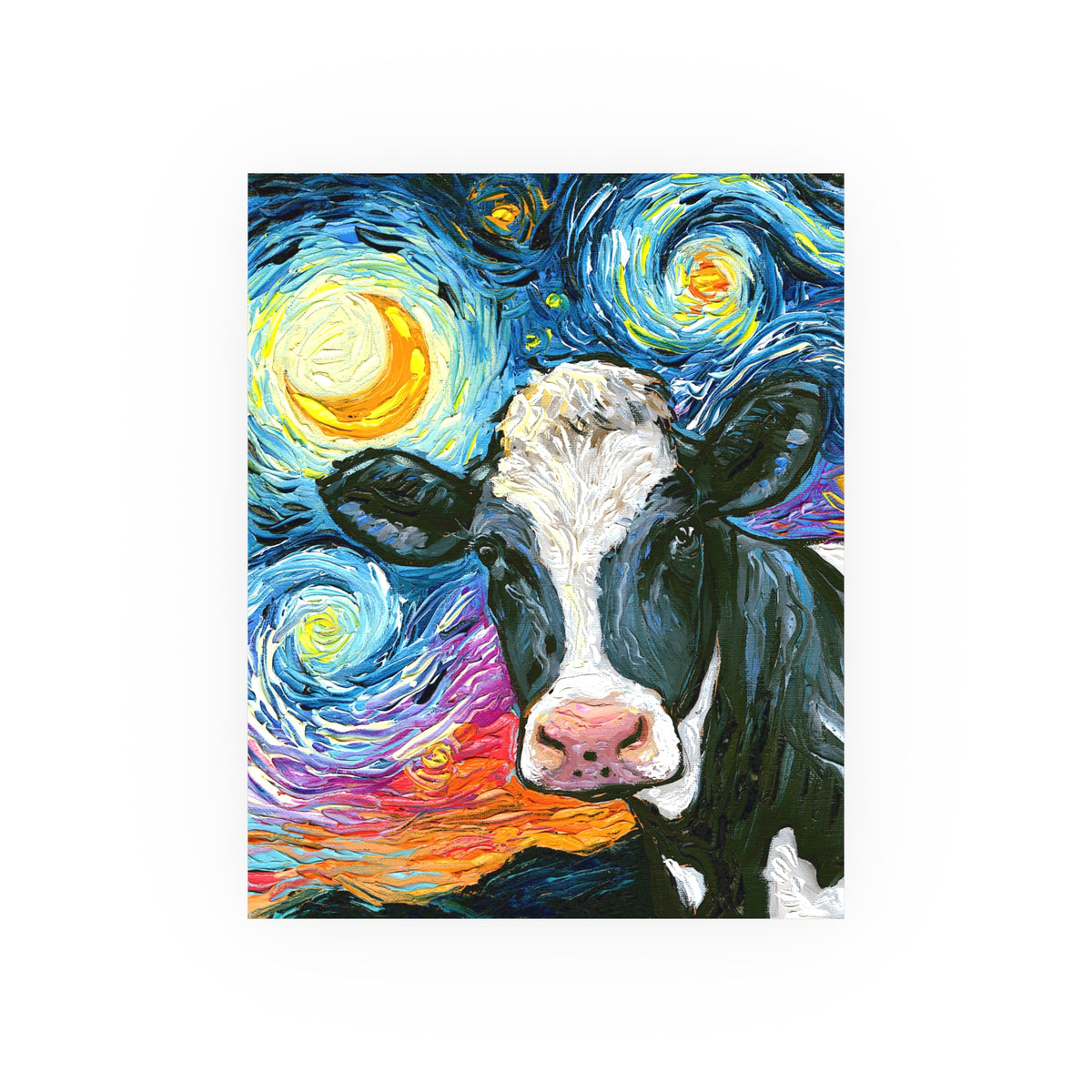 "Holstein Night" Wall Art Paper Print