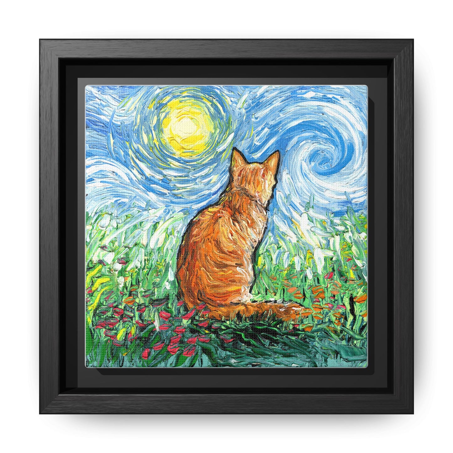 "Starry Morning" Framed Canvas Wall Art