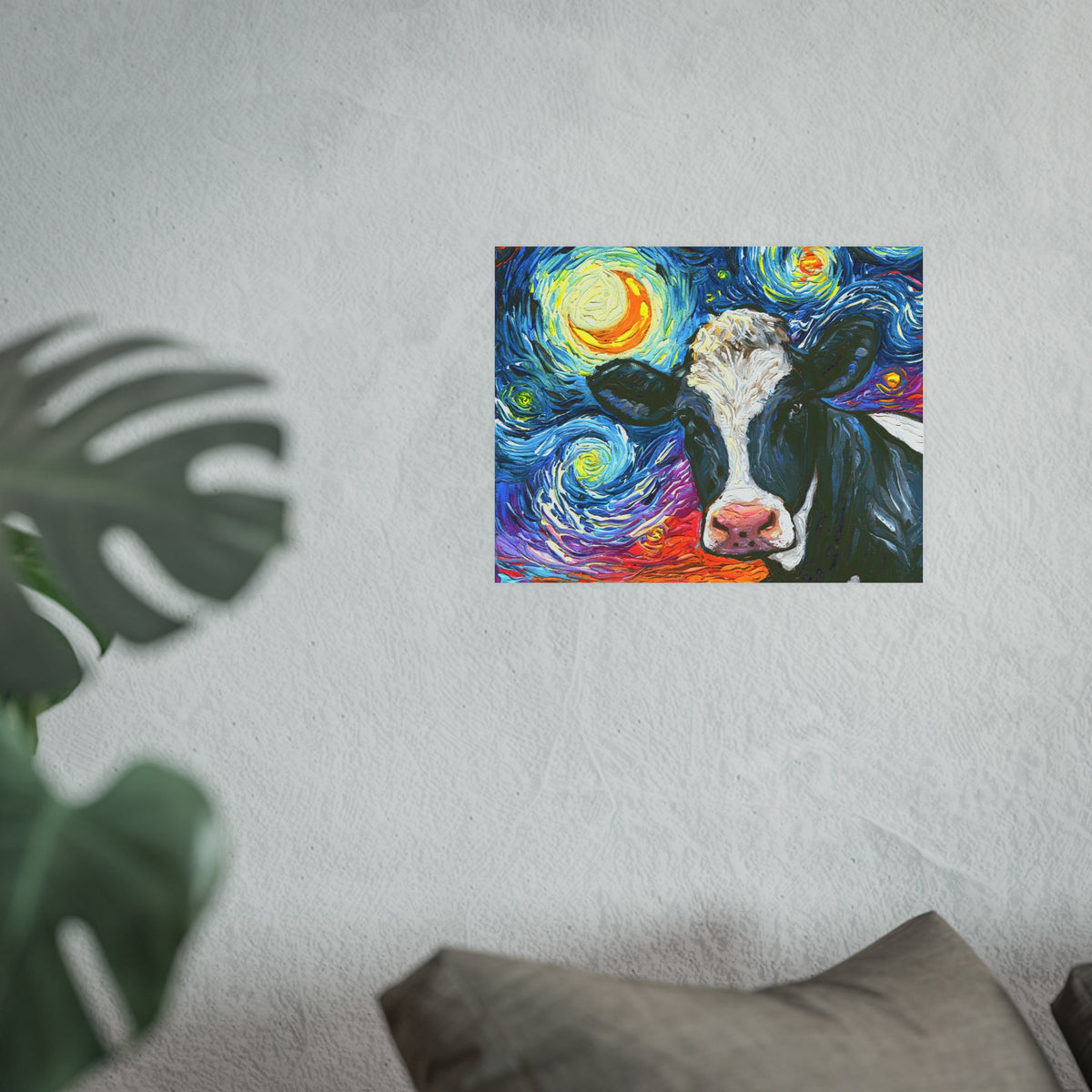 "Holstein Night" Wall Art Paper Print