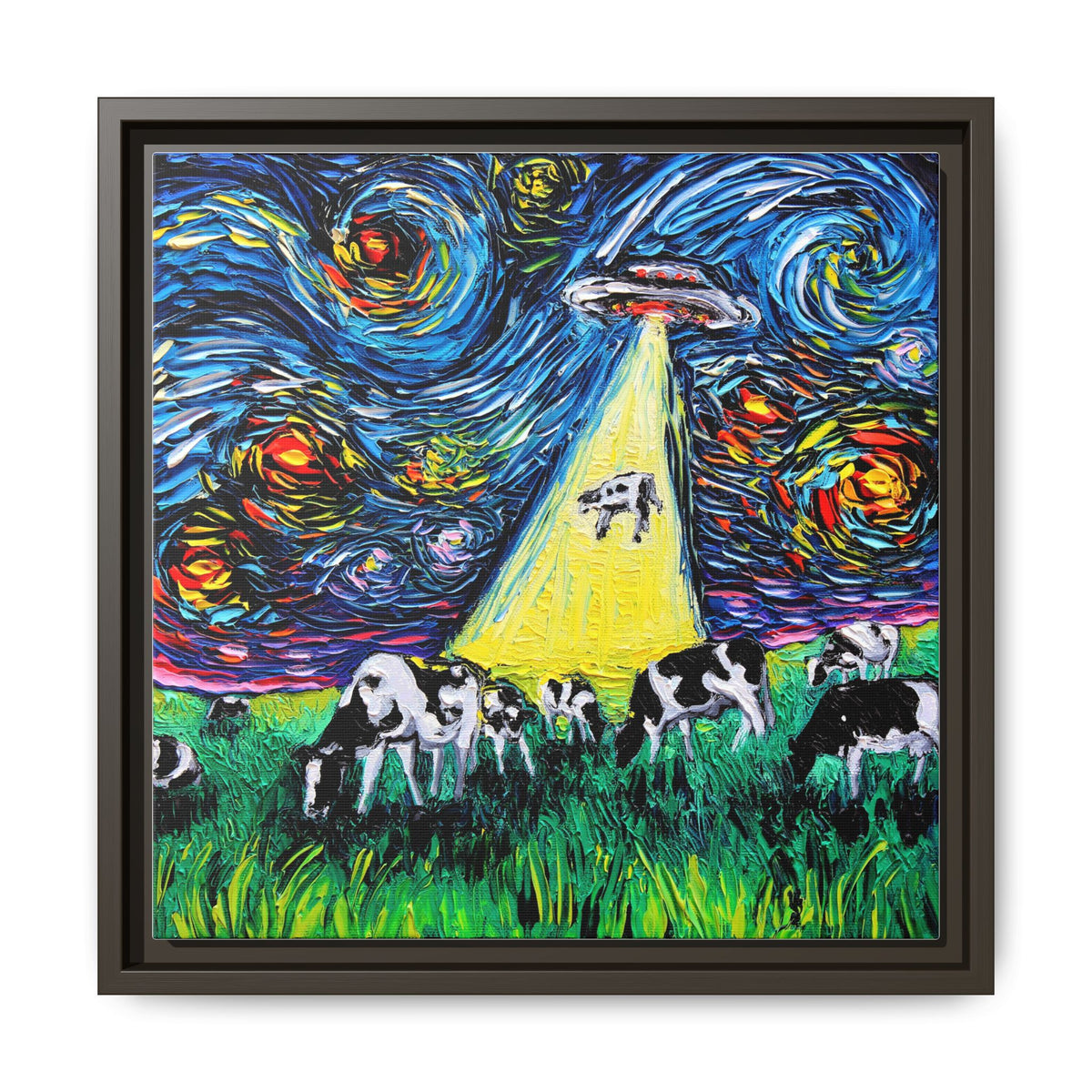 "van Gogh Was Never Abducted" Framed Canvas Wall Art