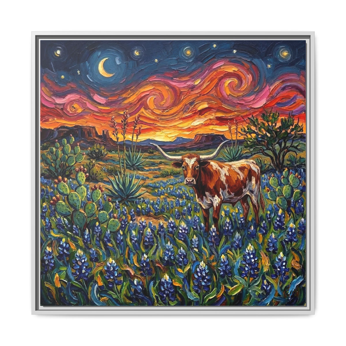 "Texas Night" Framed Canvas Wall Art