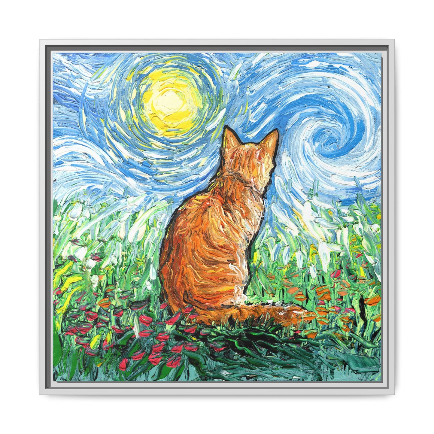 "Starry Morning" Framed Canvas Wall Art