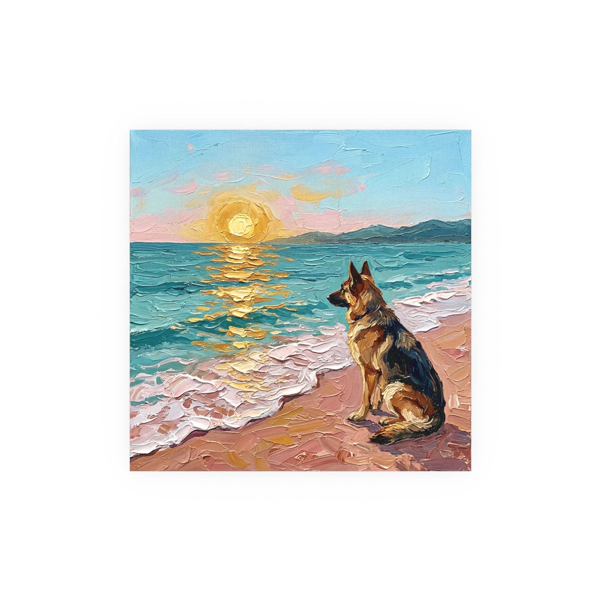 "Beach Days - German Shepherd 2" Wall Art Paper Print