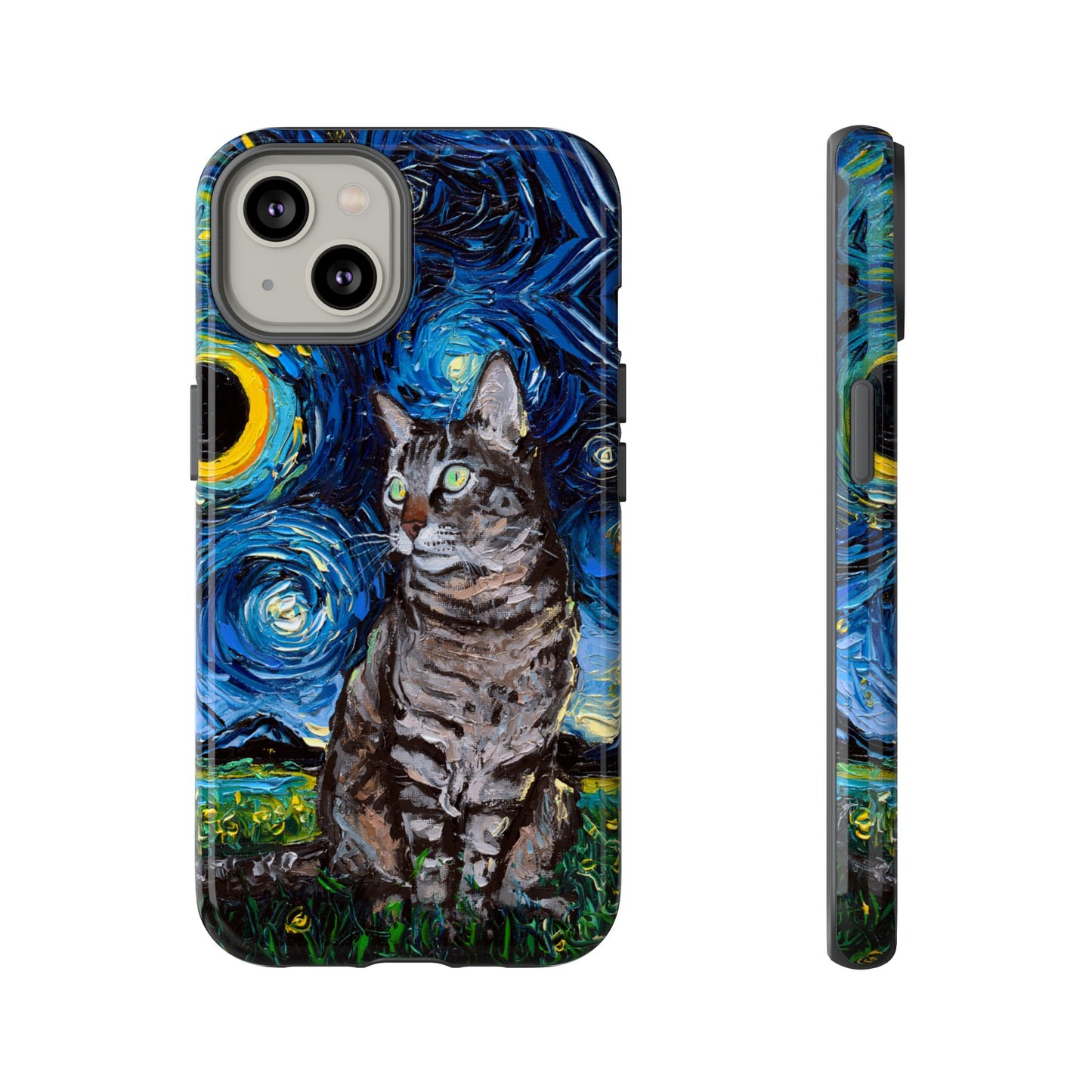 Tabby Cat Starry Night Art Phone Case