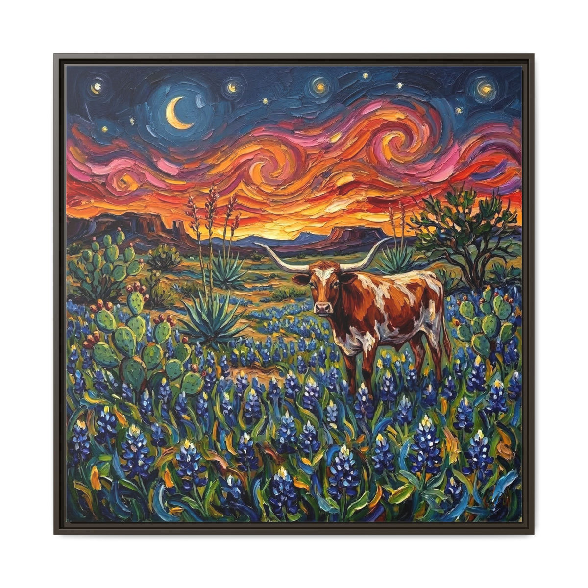 "Texas Night" Framed Canvas Wall Art