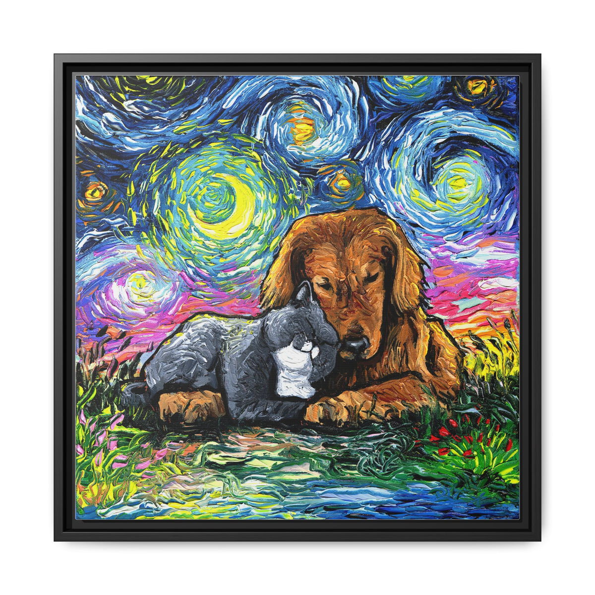 "Best Friends" Framed Canvas Wall Art