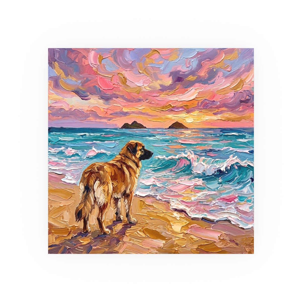 Beach Day - Leonberger" Wall Art Paper Print