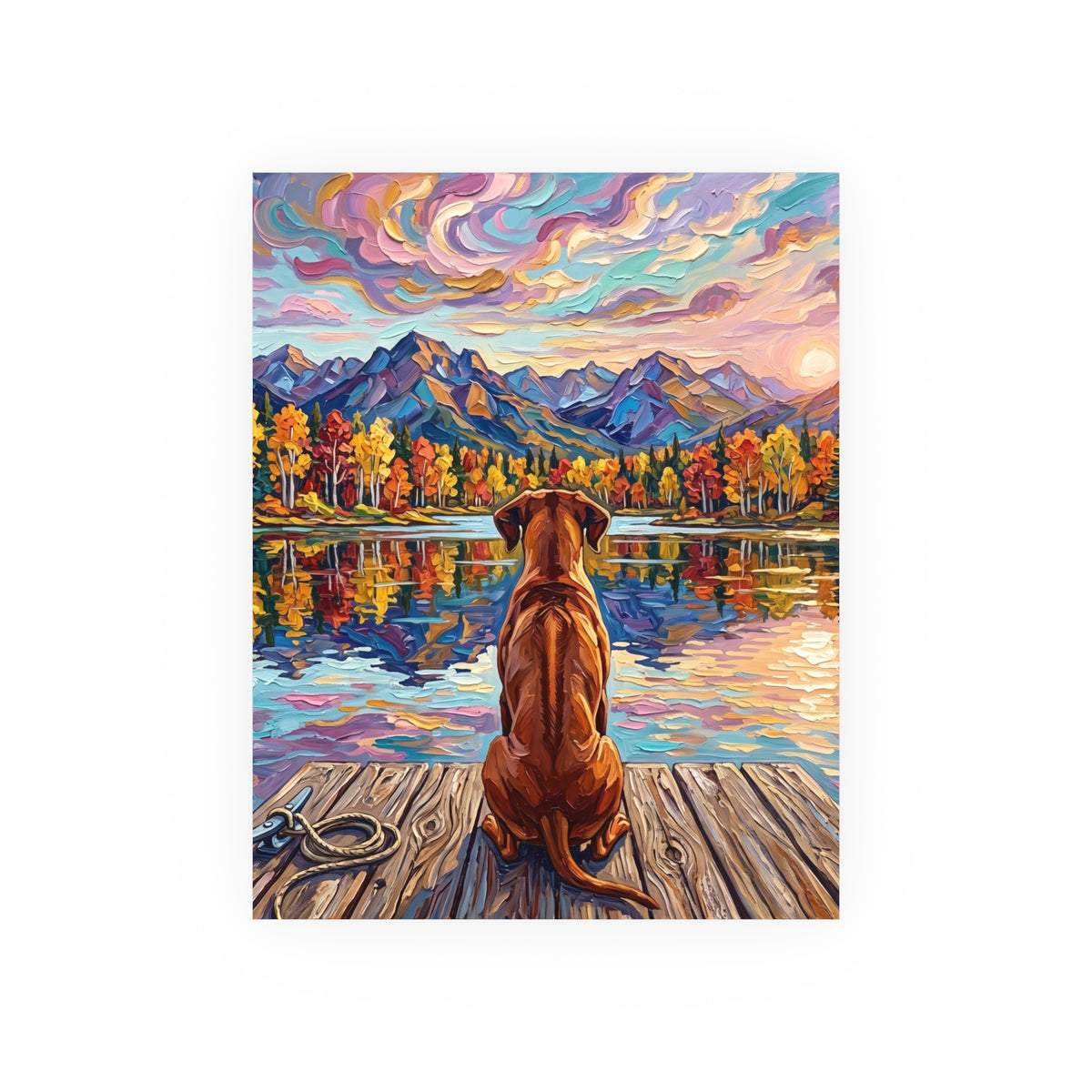 "On The Dock - Rhodesian Ridgeback" Wall Art Paper Print