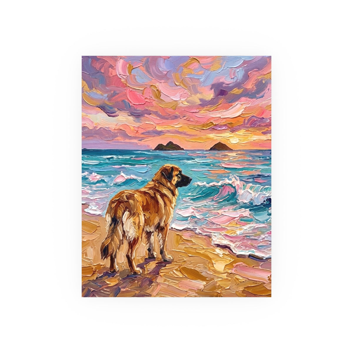 Beach Day - Leonberger" Wall Art Paper Print
