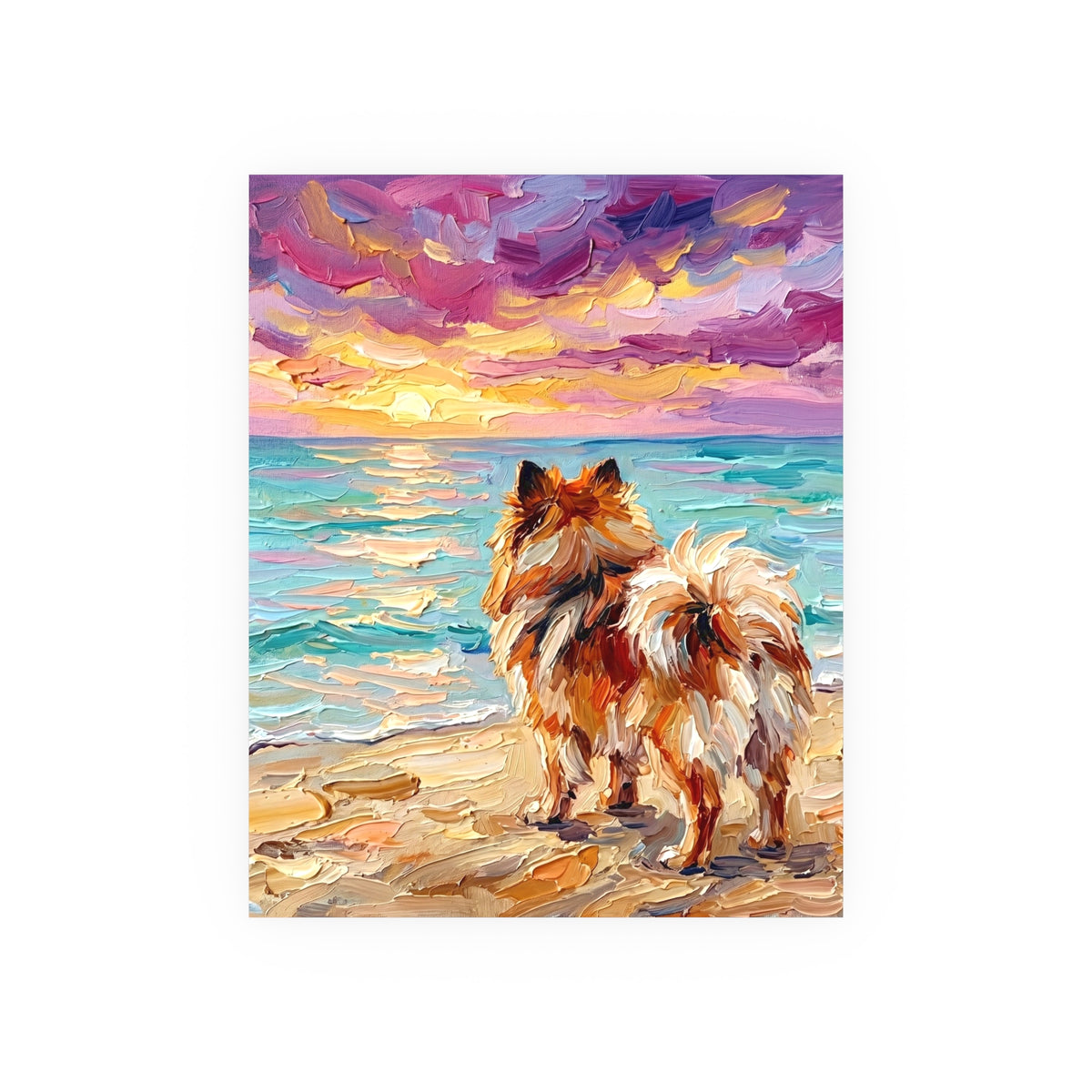 "Summer Sunset - Pomeranian" Wall Art Paper Print