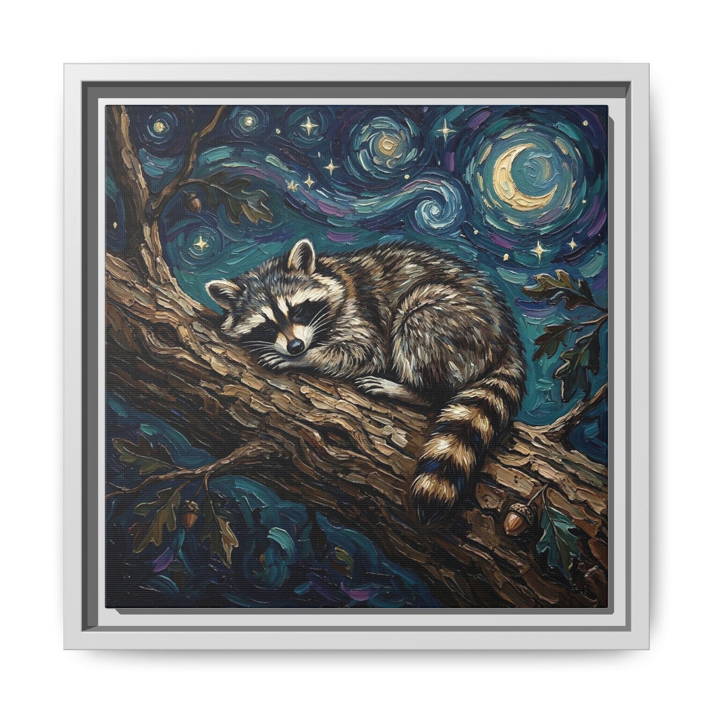 "Midnight Bandit" Framed Canvas Wall Art