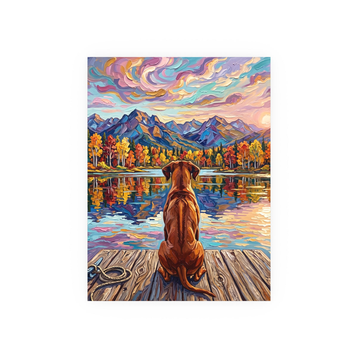 "On The Dock - Rhodesian Ridgeback" Wall Art Paper Print