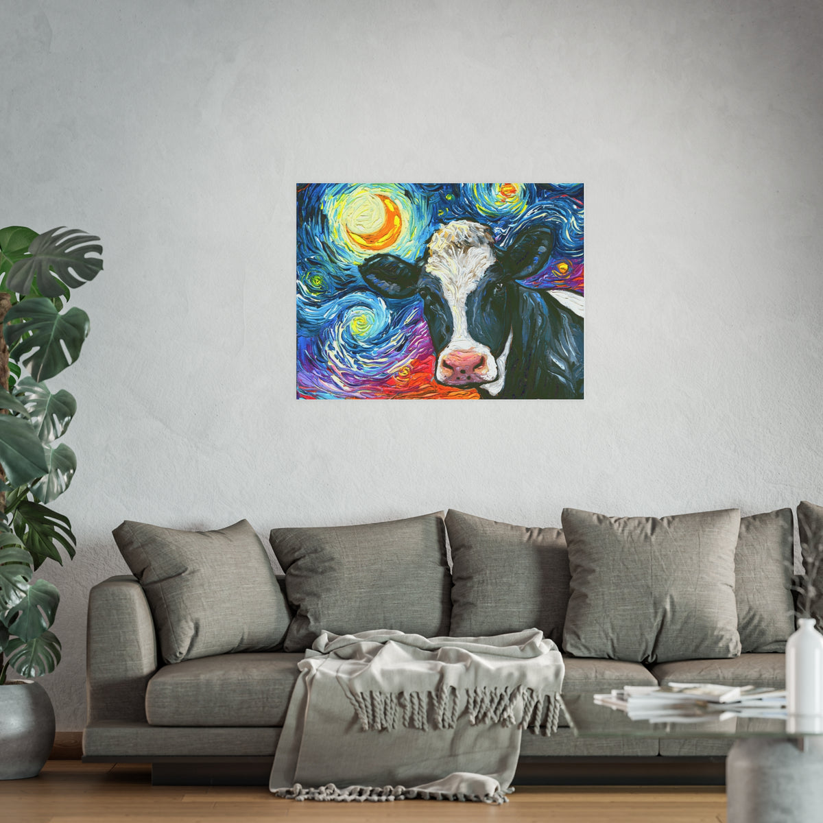"Holstein Night" Wall Art Paper Print