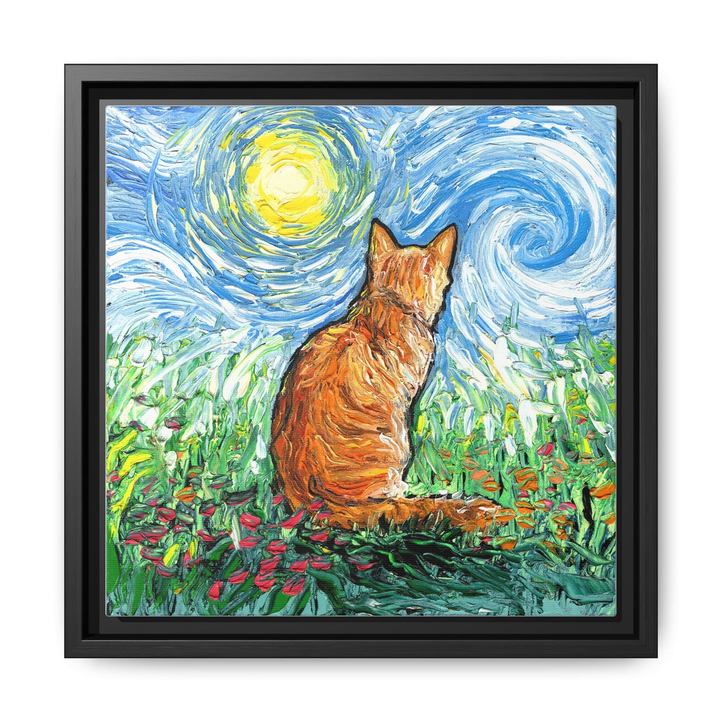 "Starry Morning" Framed Canvas Wall Art