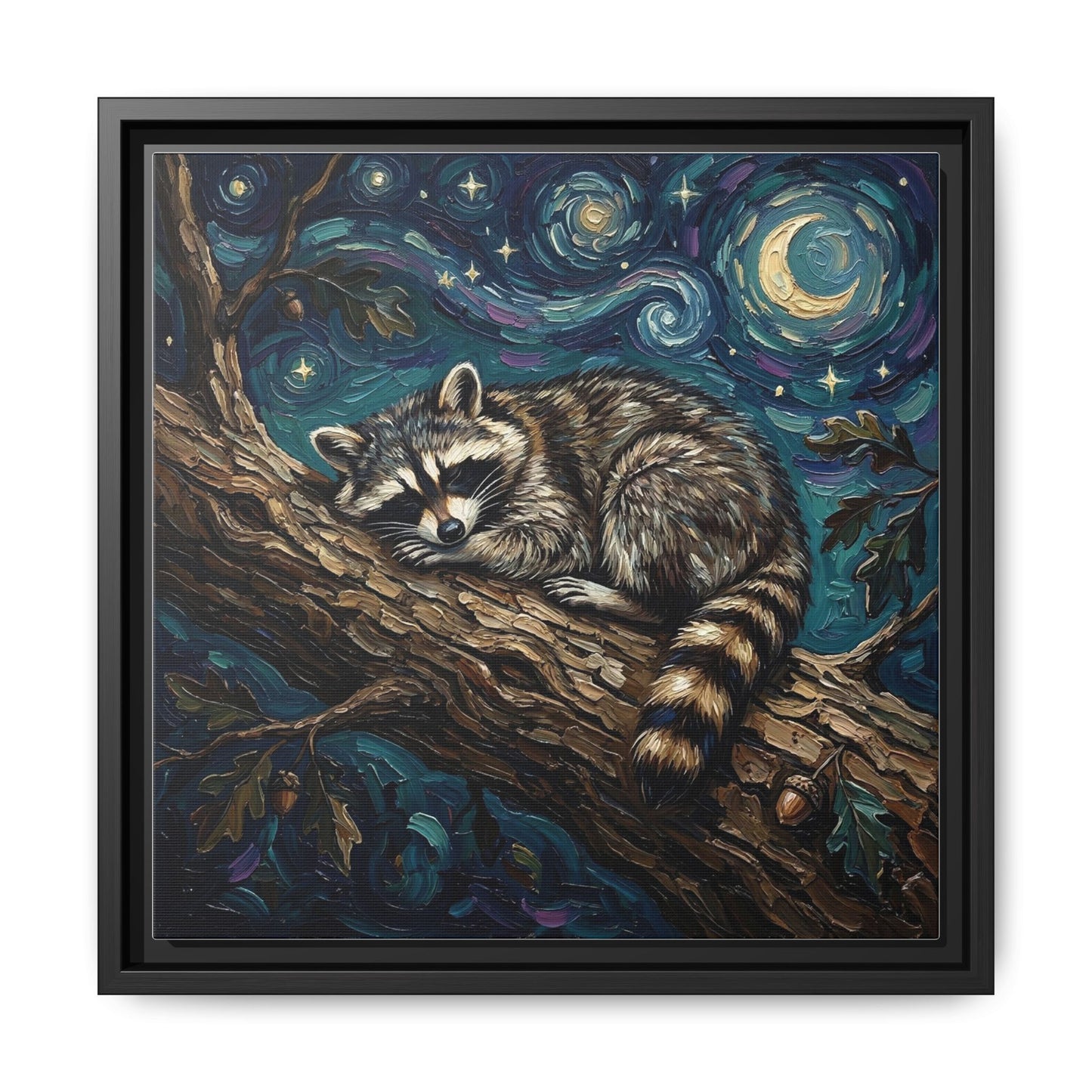 "Midnight Bandit" Framed Canvas Wall Art