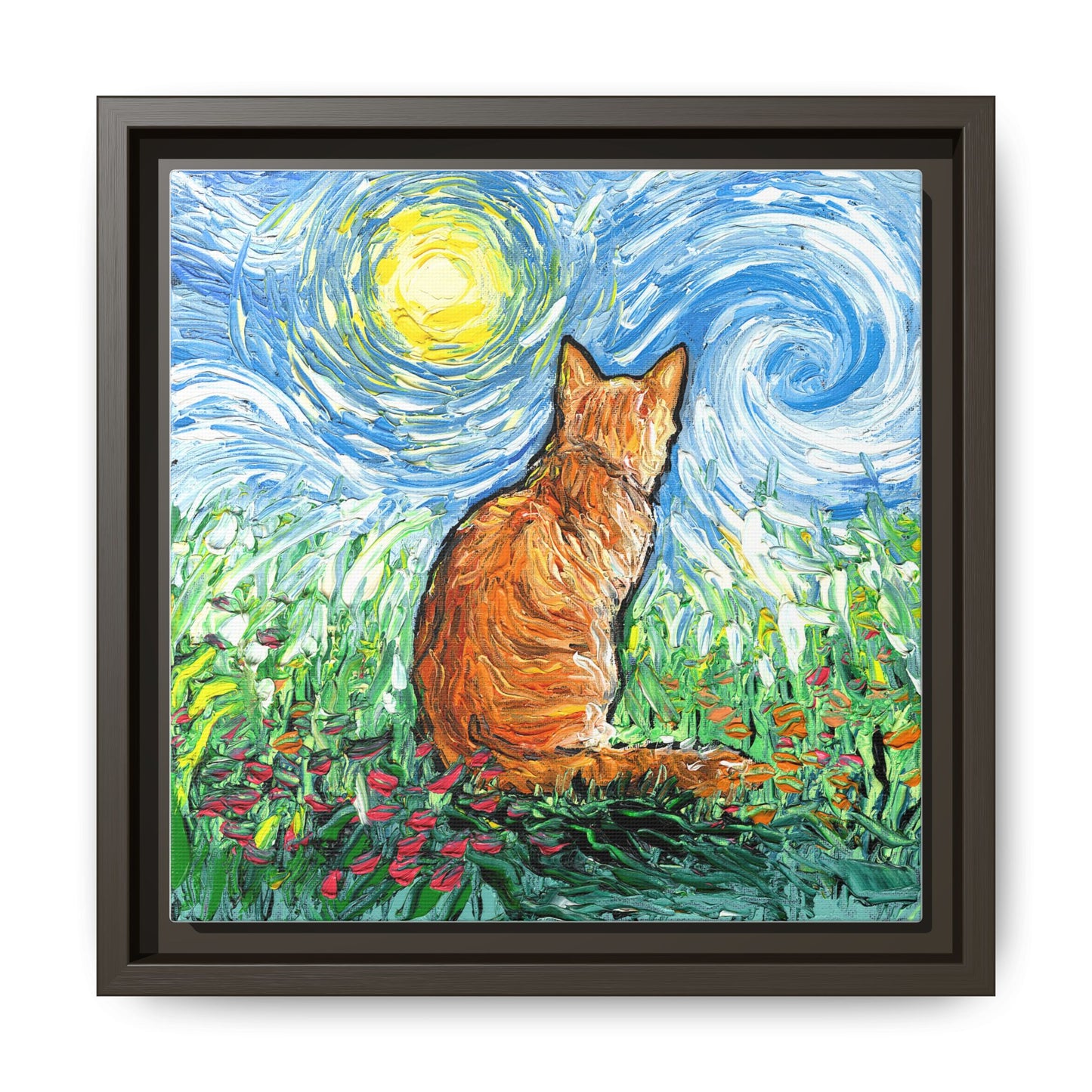 "Starry Morning" Framed Canvas Wall Art