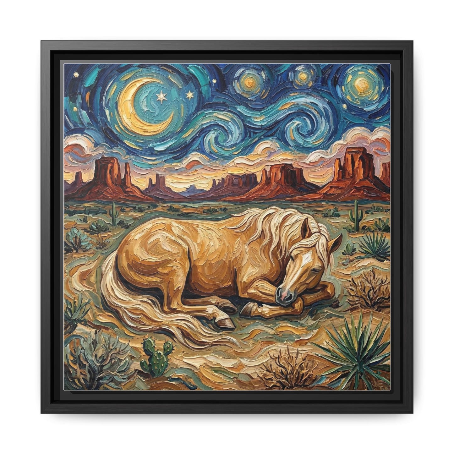 "Palomino Night" Framed Canvas Wall Art