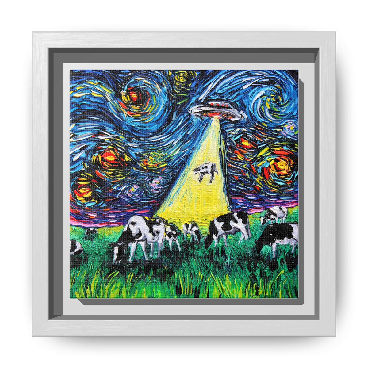 "van Gogh Was Never Abducted" Framed Canvas Wall Art