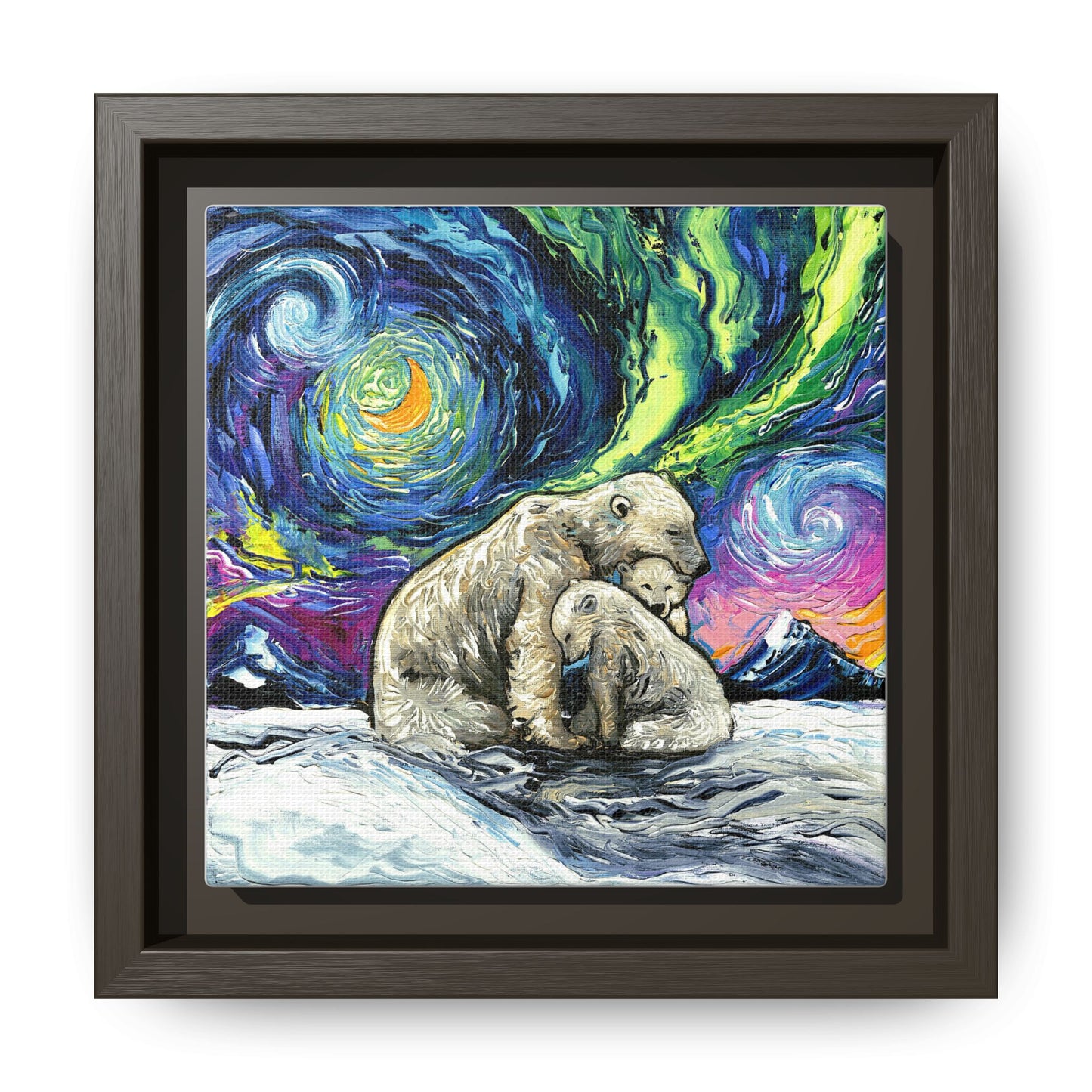 "Polar Night" Framed Canvas Wall Art