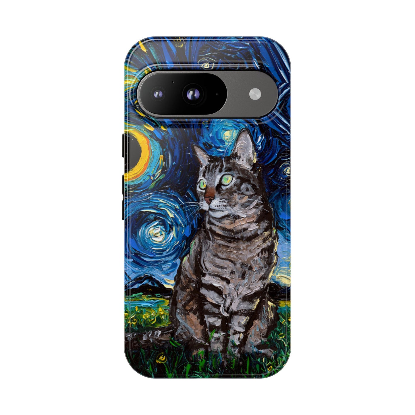 Tabby Cat Starry Night Art Phone Case