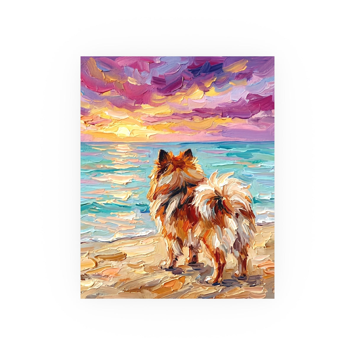 "Summer Sunset - Pomeranian" Wall Art Paper Print