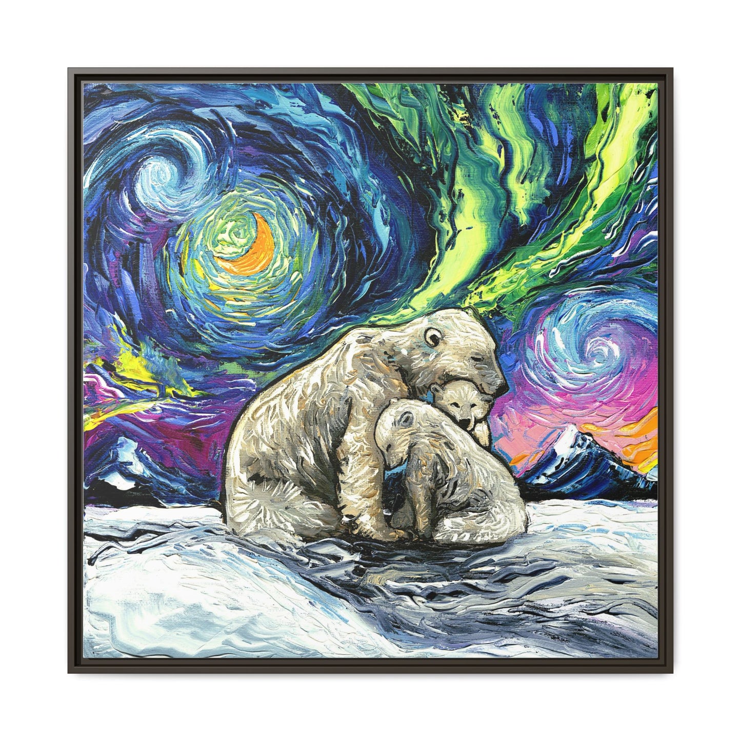 "Polar Night" Framed Canvas Wall Art