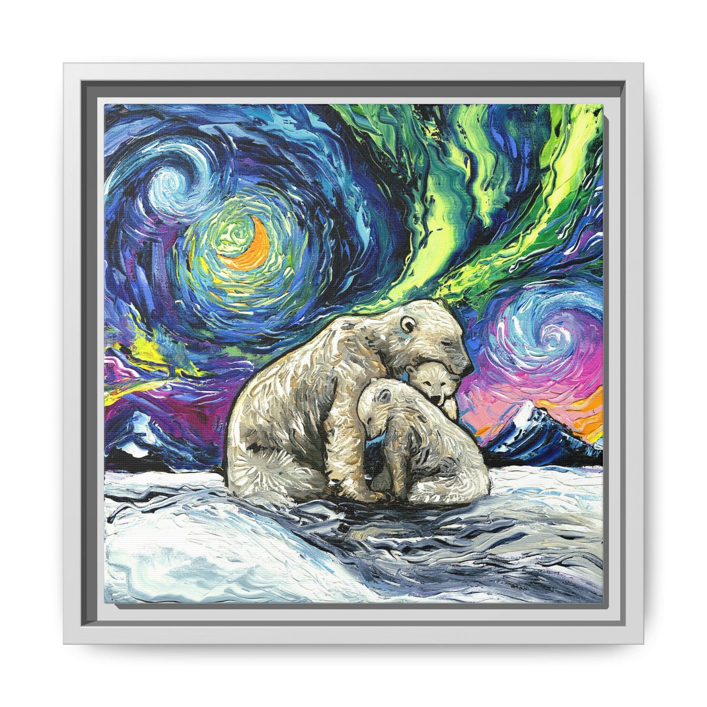 "Polar Night" Framed Canvas Wall Art