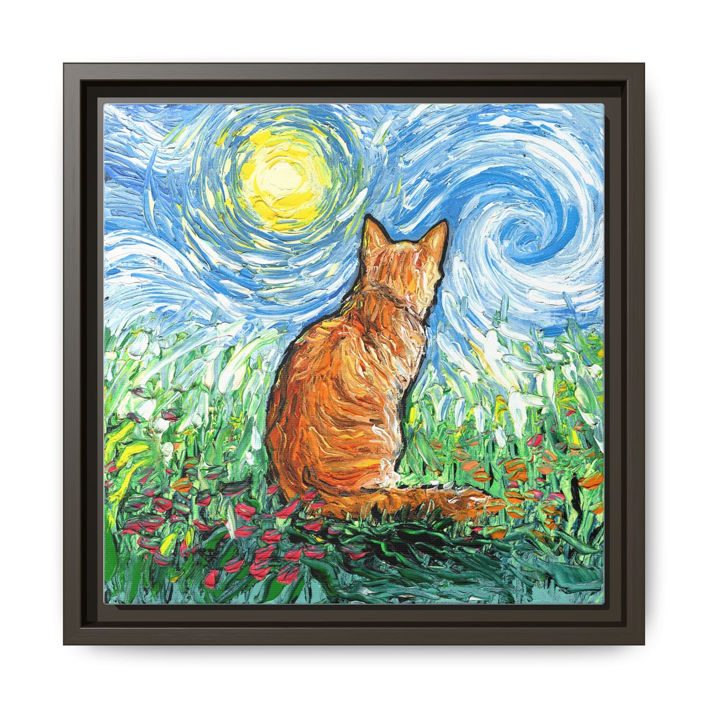"Starry Morning" Framed Canvas Wall Art