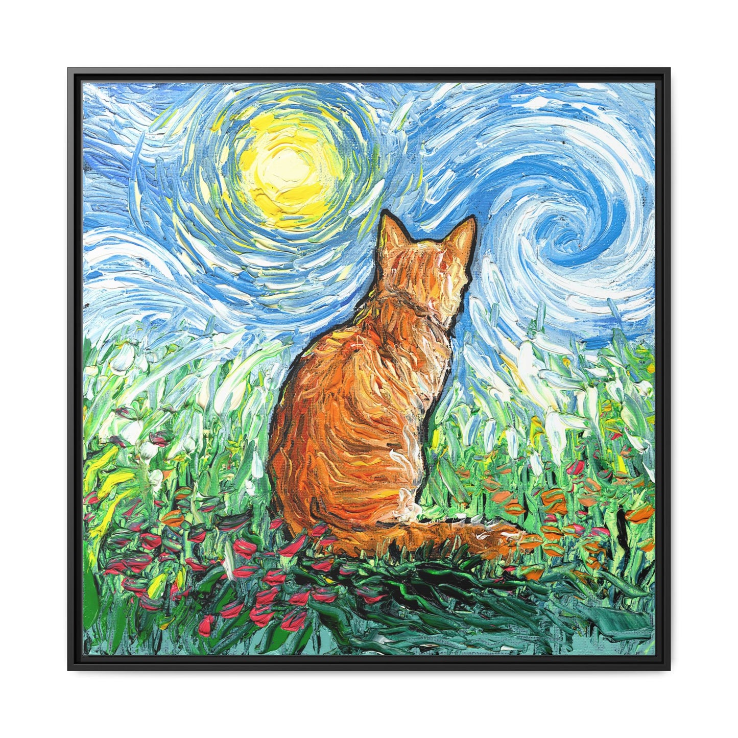 "Starry Morning" Framed Canvas Wall Art