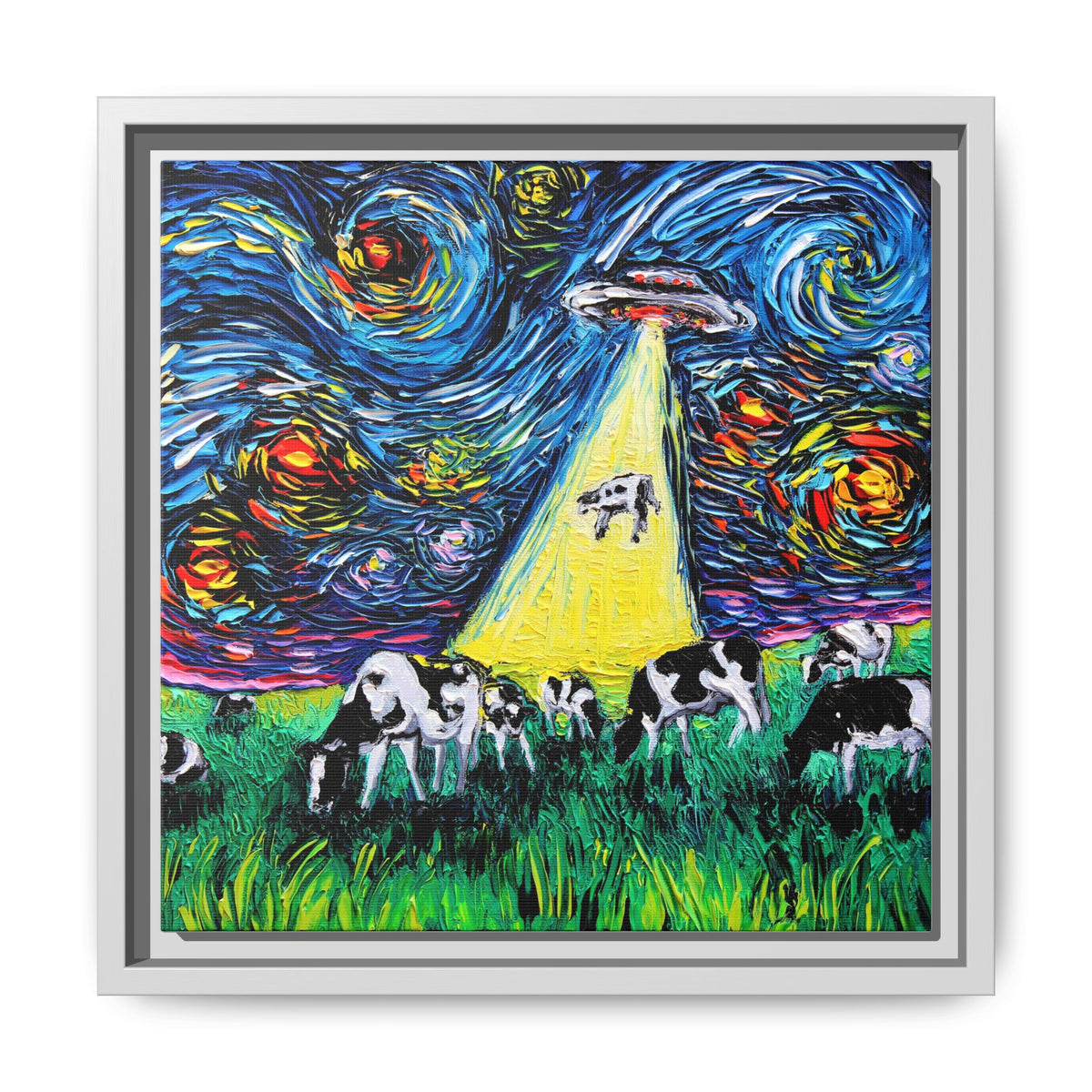"van Gogh Was Never Abducted" Framed Canvas Wall Art