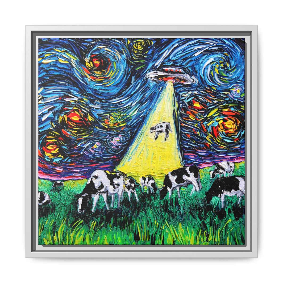 "van Gogh Was Never Abducted" Framed Canvas Wall Art