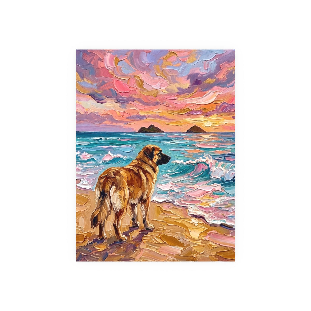 Beach Day - Leonberger" Wall Art Paper Print