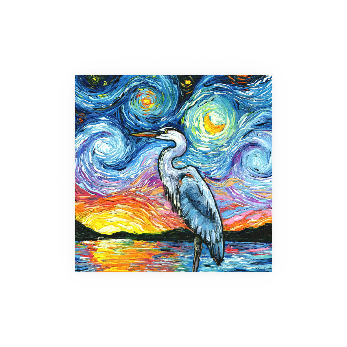 "Blue Heron" Wall Art Paper Print