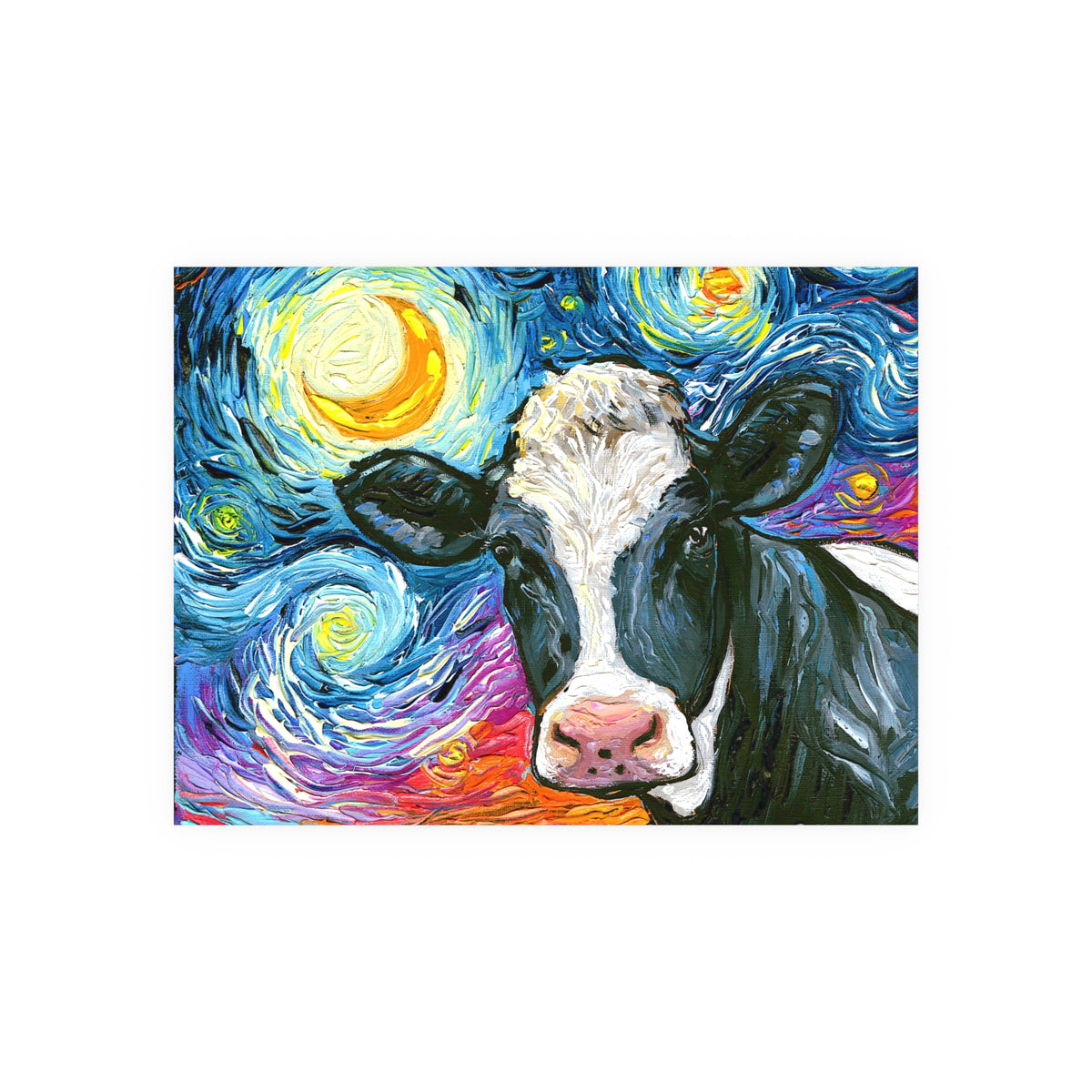 "Holstein Night" Wall Art Paper Print