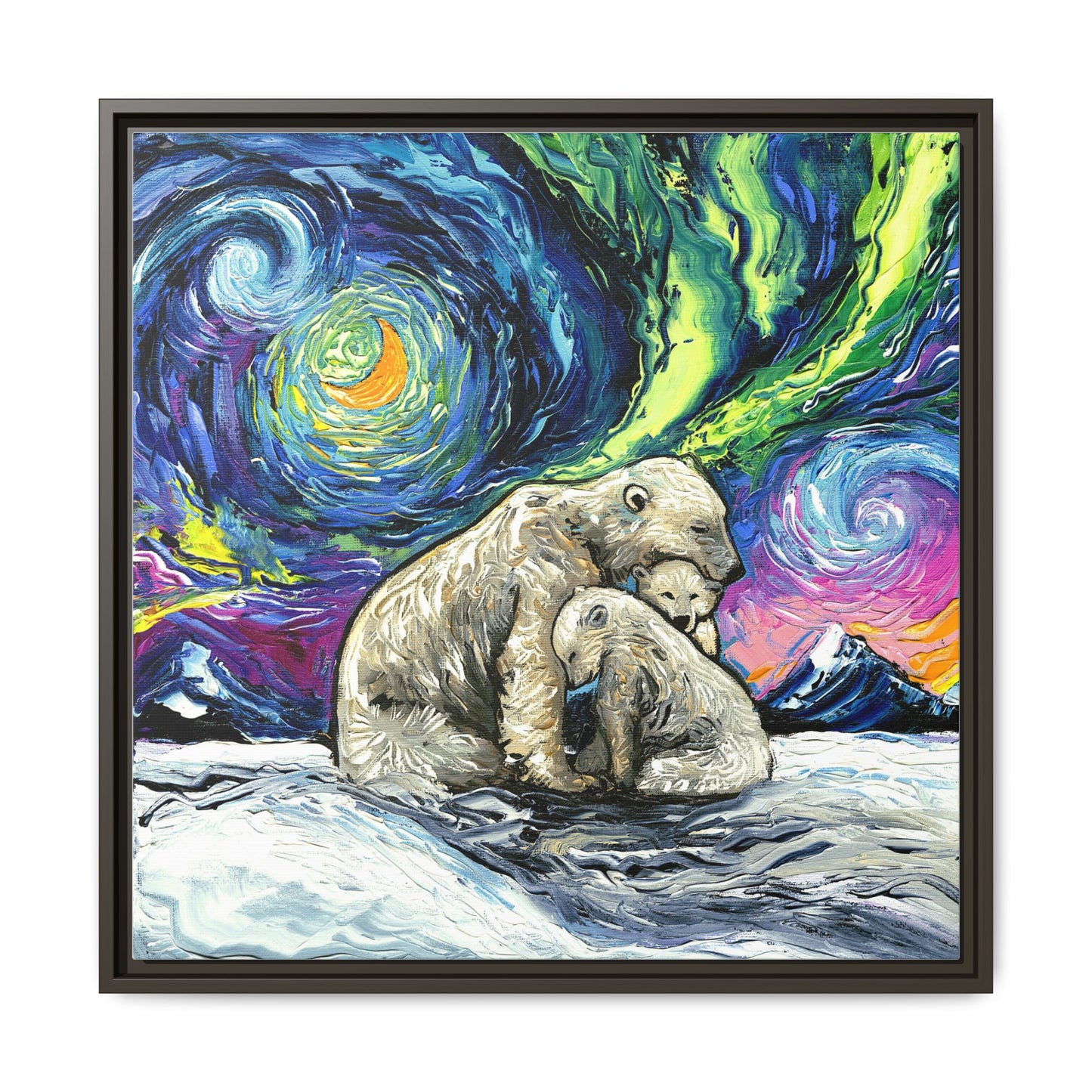"Polar Night" Framed Canvas Wall Art