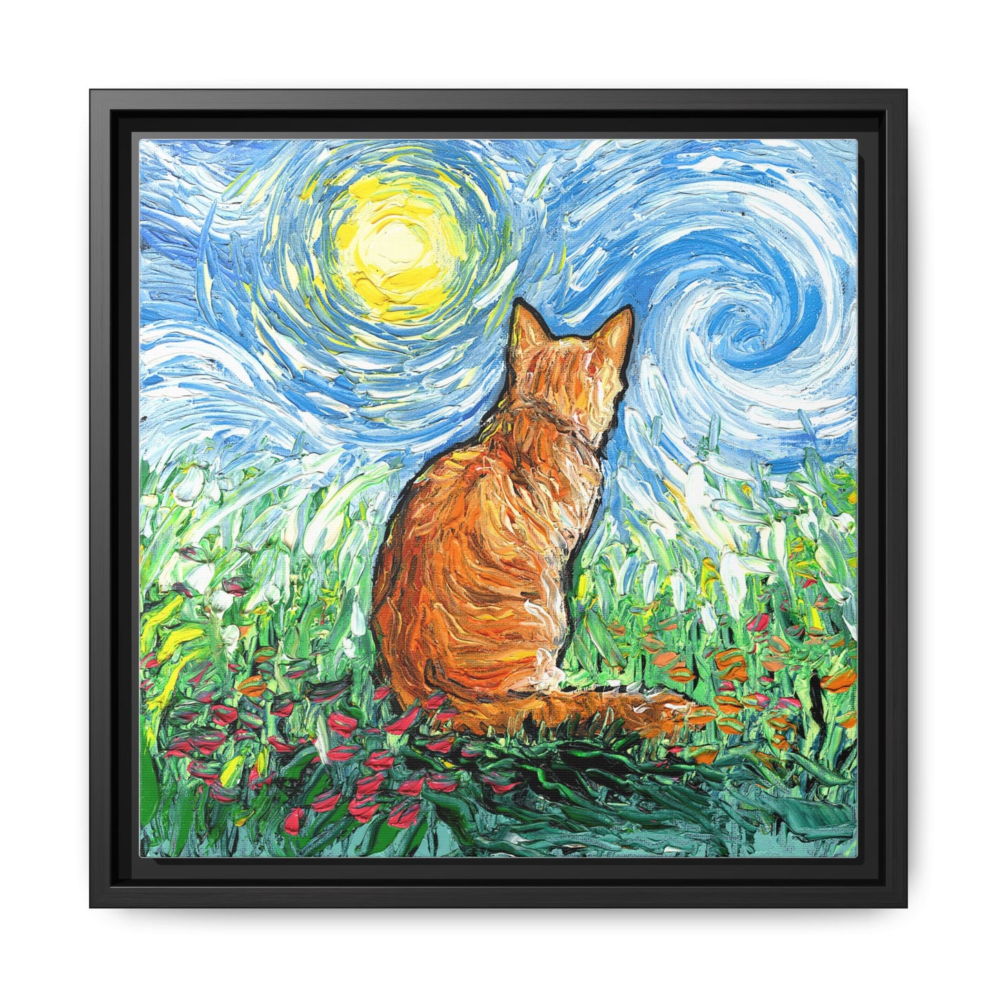 "Starry Morning" Framed Canvas Wall Art