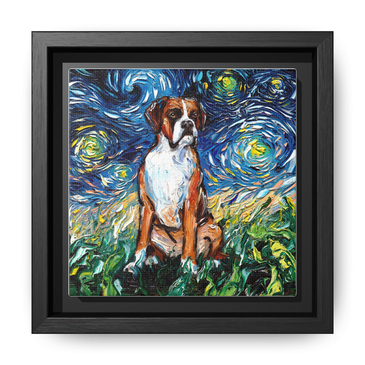 "Boxer Night" Framed Canvas Wall Art