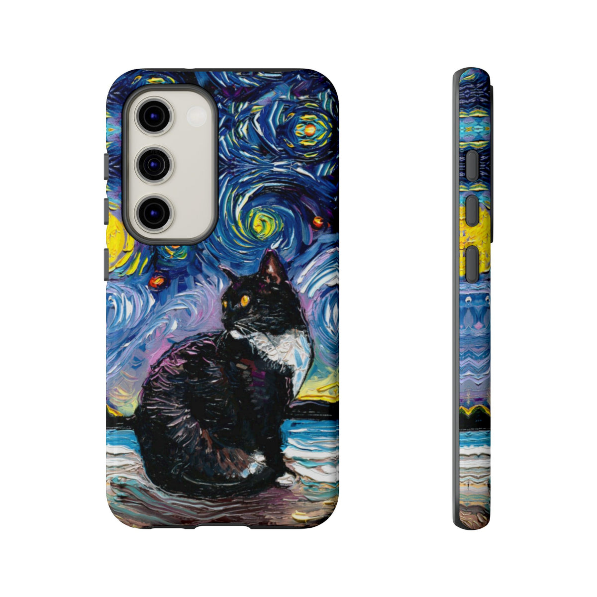 Tuxedo Cat Starry Night Art Phone Case