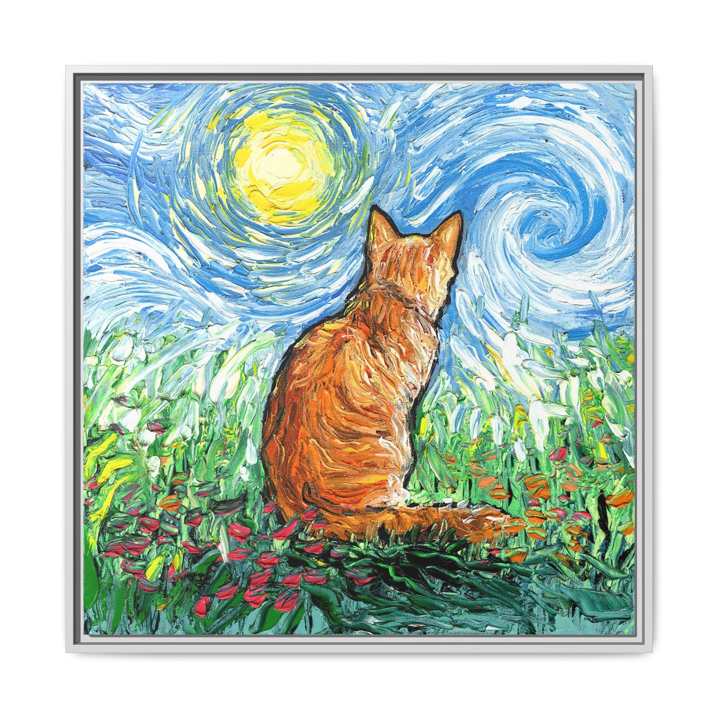 "Starry Morning" Framed Canvas Wall Art