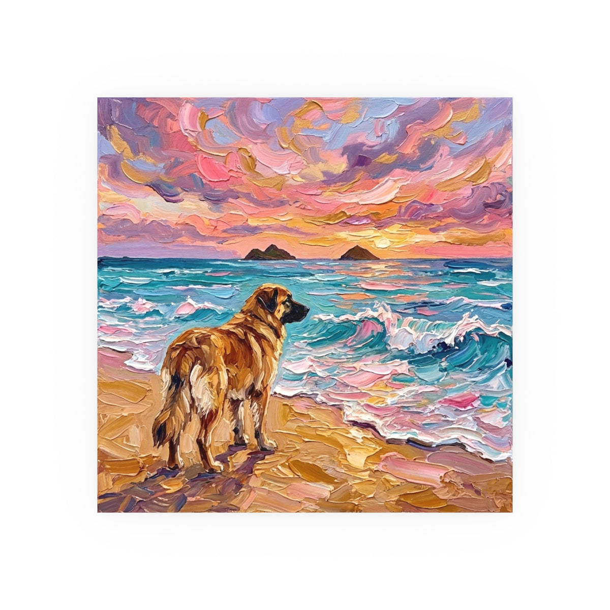 Beach Day - Leonberger" Wall Art Paper Print