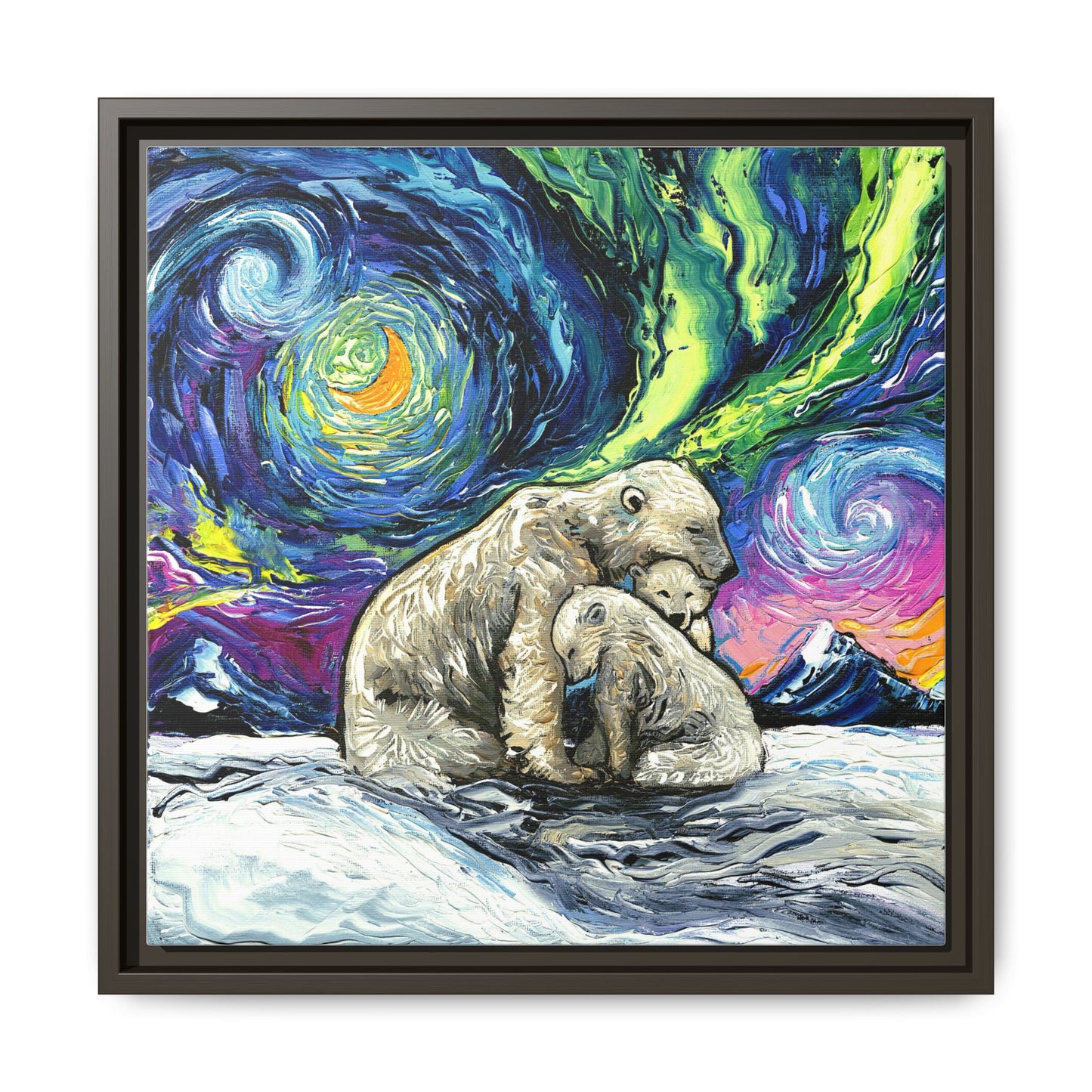 "Polar Night" Framed Canvas Wall Art