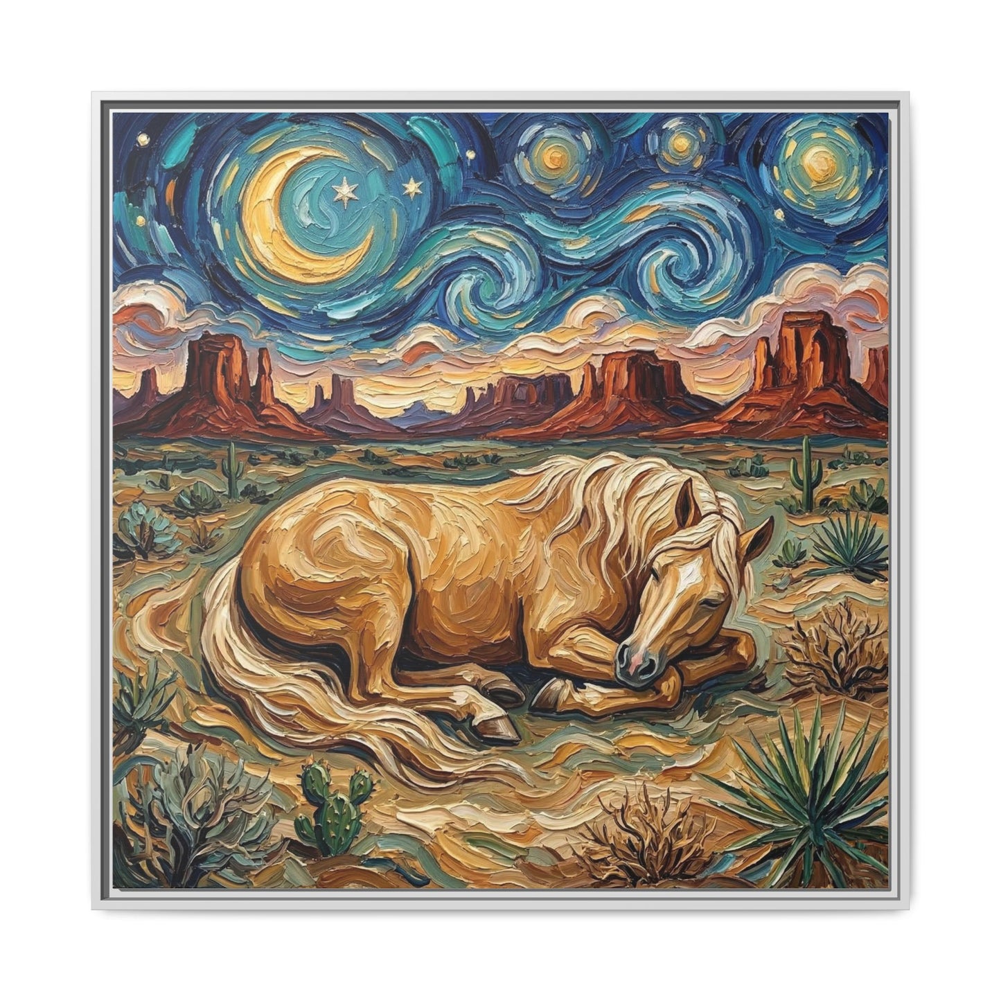 "Palomino Night" Framed Canvas Wall Art