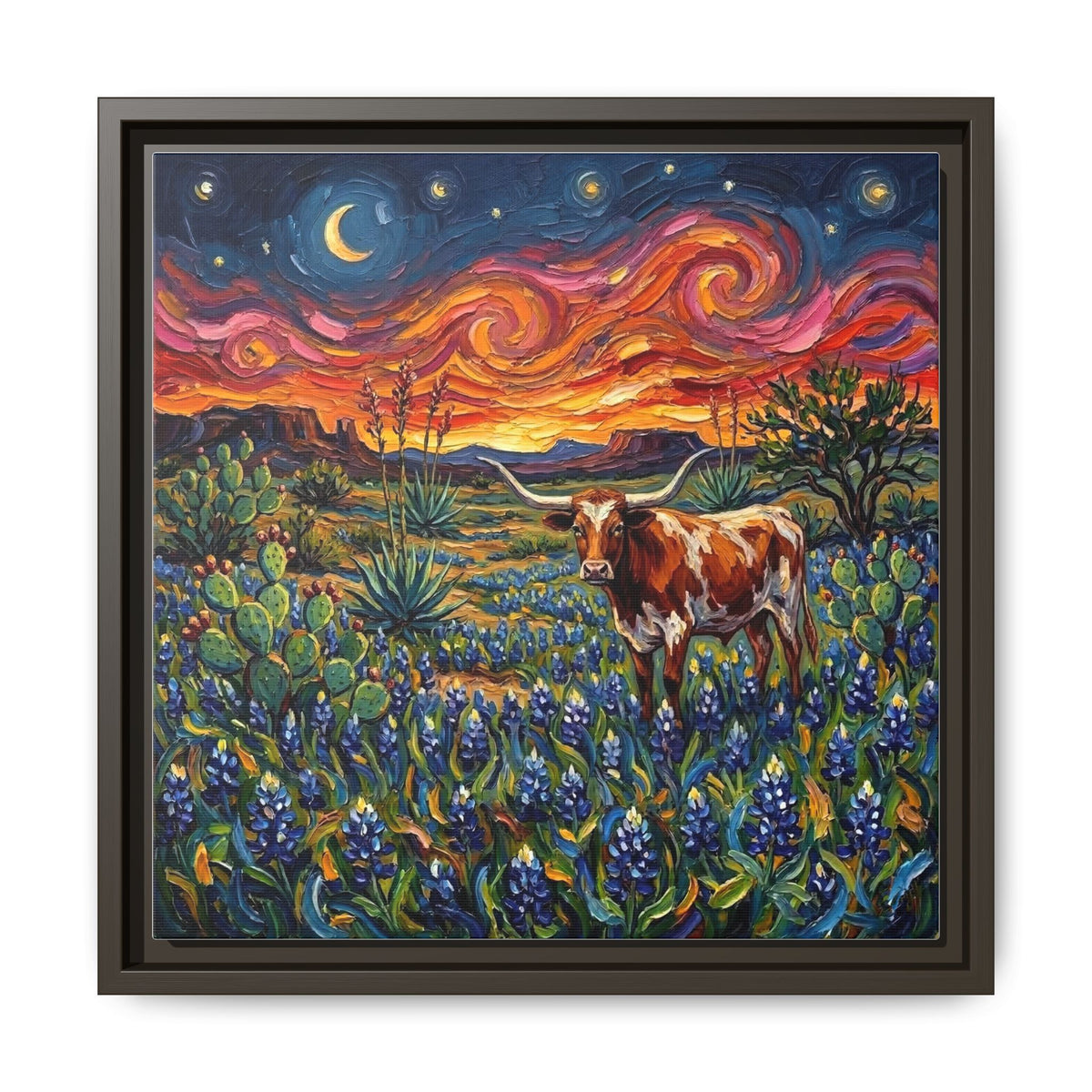 "Texas Night" Framed Canvas Wall Art