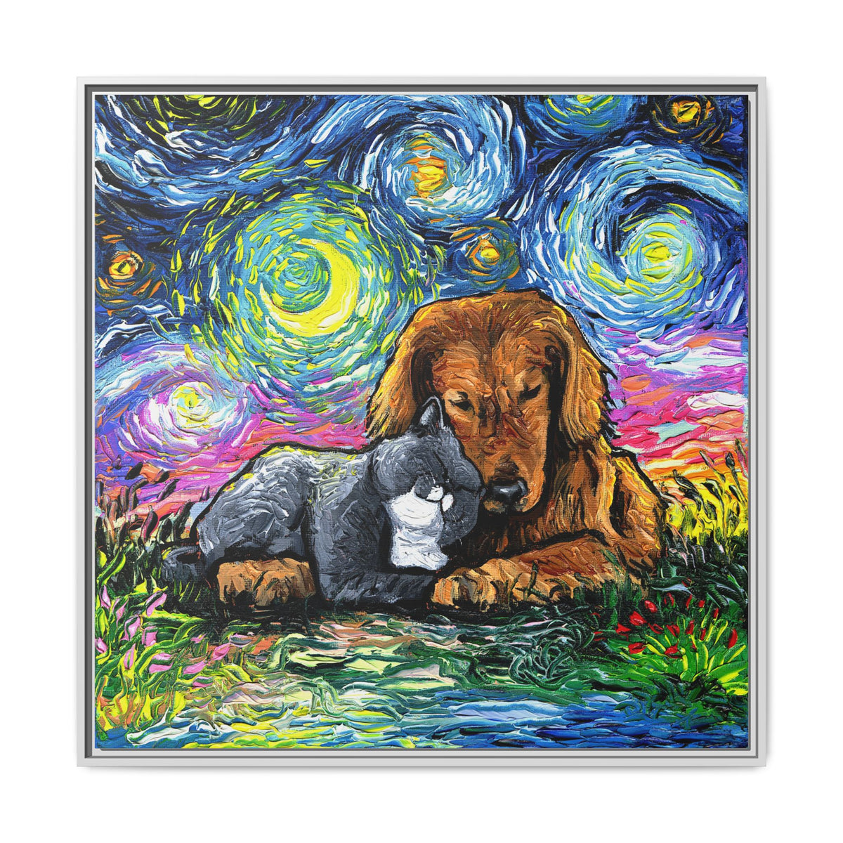 "Best Friends" Framed Canvas Wall Art