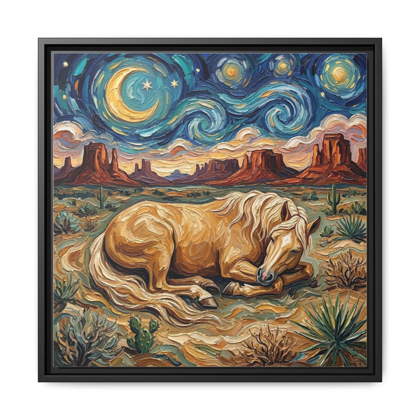 "Palomino Night" Framed Canvas Wall Art